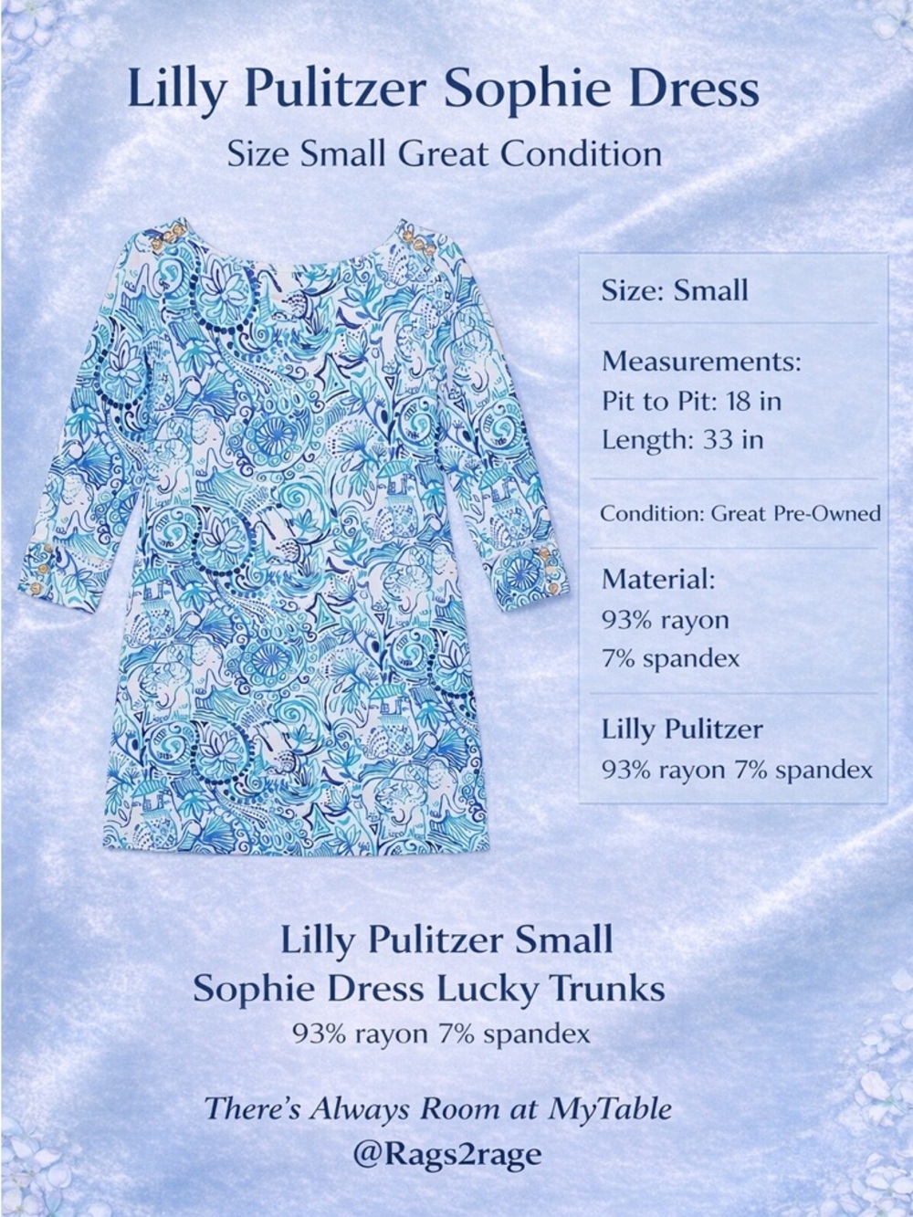 Lilly Pulitzer Sophie Shift Dress Lucky Trunks Blue White Small - Picture 4 of 10